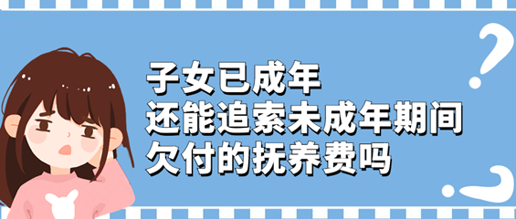 子女已成年，还能追索未成年期间欠付的抚养费吗？